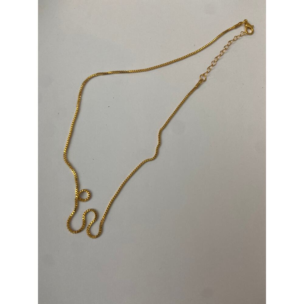Box chain necklace yellow gold tone